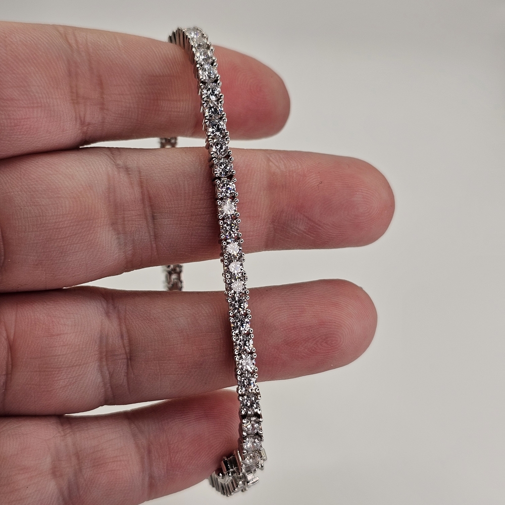 8 Inch CZ White Gold Filled